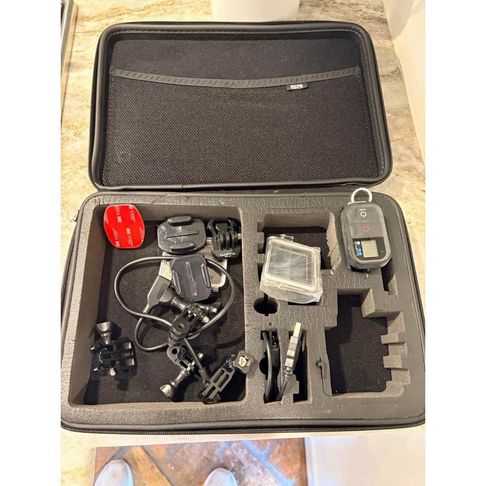 GoPro HERO8 Black Accessory Bundle Hard Case Mounts Remote Strap, Black